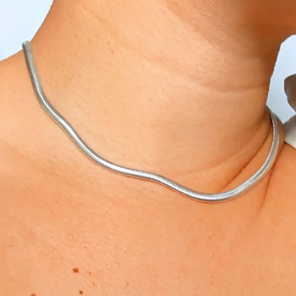 Choker Malha Média Folheado a Prata 925 - Imagem 2