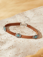 Colar Gargantilha Vintage Flor de Turquesa Geométrica Western - Imagem 2