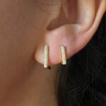 DUO DE BRINCOS QUADRADO CRAVEJADO ZIRCONIAS JOYARA- SEMI JOIA