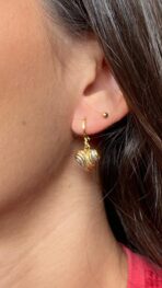 BRINCO CORAÇÃO PENDURADO JOYARA SEMI JOIA - Imagem 2