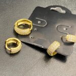 DUO DE ARGOLAS CRAVEJADAS JOYARA - SEMI JOIA