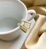 Brinco Argola Quadrada Folheado - Imagem 2