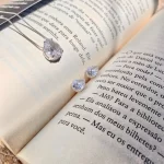 Conjunto Gota Cravejada Folheado a Prata 925