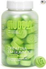 Guday Creatina Monoidratada em Gummies 60 Gomas Sabor Maçã Verde – Suplementação Prática e Refrescante para Sua Rotina de Treinos