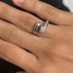 ANEL FOLHEADO A OURO 18K E PRATA COM ZIRCONIA GOTA