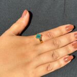ANEL DE ACO INOXIDAVEL FOLHEADO A OURO 18K trevo verde
