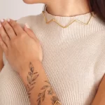 Conjunto Choker e Bracelete Folheado a Ouro 18K F35