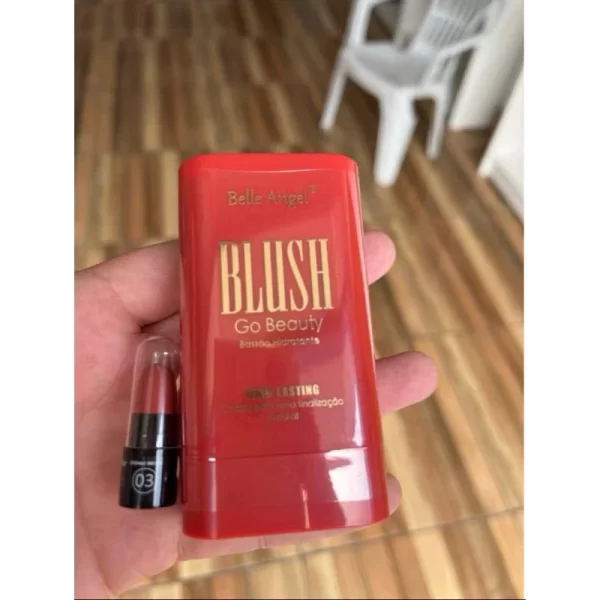 Blush Bastão Cor Natural Longa Duração Belle Angel Cor 3