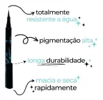 Caneta Delineadora Preta Catharine Hill Perfect Liner À Prova D'Água Alta Cobertura - Imagem 2