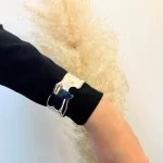 Bracelete Grande Organico Folheado Prata 925