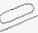 Corrente Cravejada  Colar Cubano De Diamantes Redondos - Imagem 2