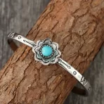 Bracelete Boho Chic com Flor Turquesa - Imagem 2