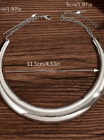 Colar Choker Tipo Lua Brilhante E Fashion - Imagem 3