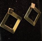 BRINCO MINIMALISTAS EM ESTILO RUSTICO DE LUXO EM FORMA DE DIAMANTE GEOMÉTRICO