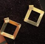 BRINCO MINIMALISTAS EM ESTILO RUSTICO DE LUXO EM FORMA DE DIAMANTE GEOMÉTRICO - Imagem 3