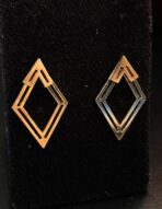 BRINCO GEOMETRICOS EXAGERADOS EM ESTILO MINIMALISTA DE LUXO COM FORMATO DE DIAMANTE - Imagem 2