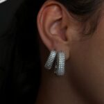 TRIO DE BRINCOS CRAVEJADO GROSSO O207  BIJUTERIA IMPORTADA