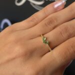 ANEL CORAÇÃO PEDRA VERDE AGUA JOYARA TAM 19- SEMI JOIA