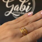 ANEL CORAÇÃO 3 OUROS JOYARA- SEMIJOIA