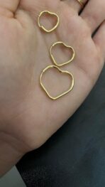 Trio de Argolinhas de Coração Joyara – Semi Joia - Imagem 2