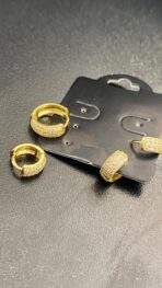 DUO DE ARGOLAS CRAVEJADAS JOYARA - SEMI JOIA