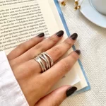 Anel Orgânico Prata Bijuteria Tamanho N18