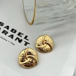 Brinco Grande Boton Folheado a Ouro 18k