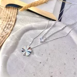 Colar Duplo Pingente Orgânico Folheado a Prata 925