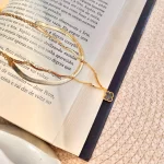 Colar Duplo Trevo Folheado a Ouro 18k