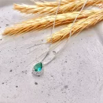 Colar Gota Grande Cravejada Folheado a Prata 925