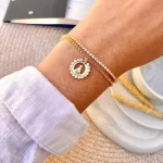 Pulseira Dupla Nossa Senhora Folheado a Ouro 18k