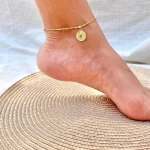 Tornozeleira Pai Nosso Folheada a Ouro 18k