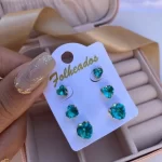 Trio de Brincos Corações Folheado a Ouro 18k