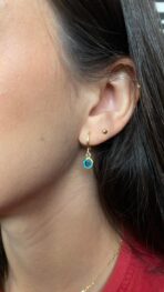 BRINCO PEDRINHA AZUL PENDURADA JOYARA - Imagem 2